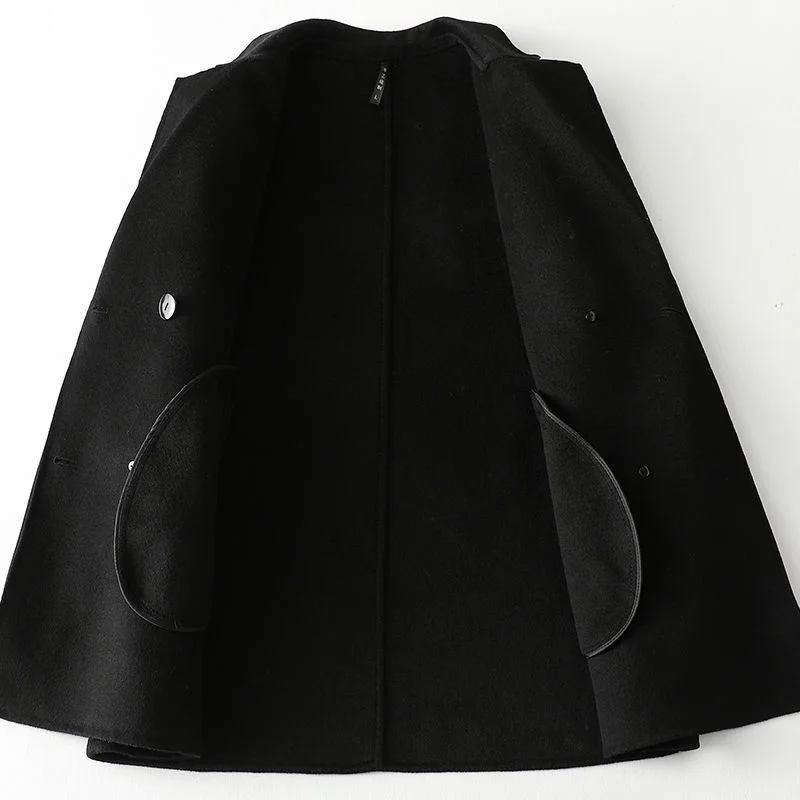 

Women 2021 Suit Collar Wool Double-Sided Woolen,Jacket Women's Spring Fashion New Woolen Coat Female Casual Mid-Length Coat A584