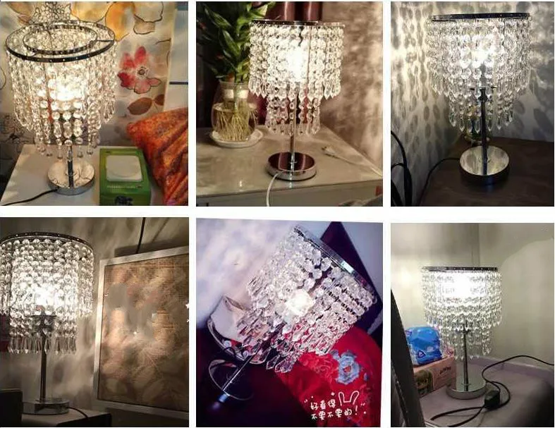 Современный Железный светодиодный прикроватный столик с кристаллами лампа для