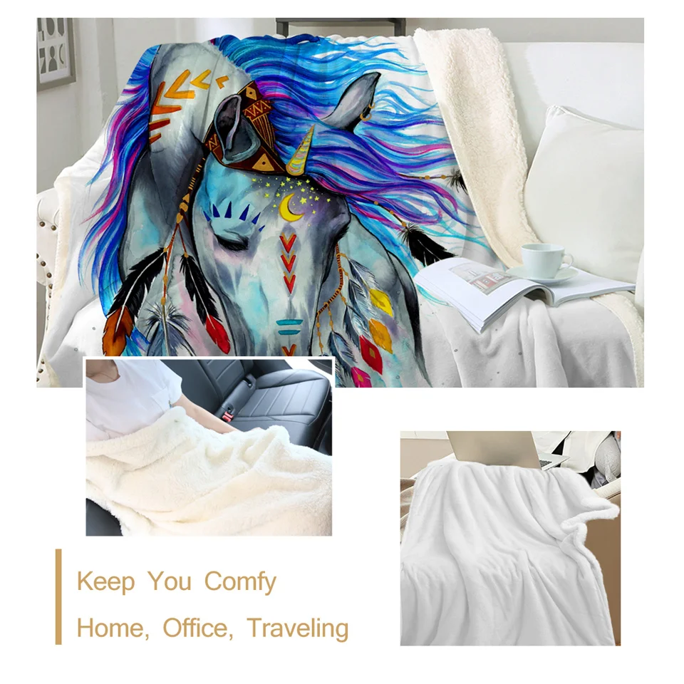 Одеяло из микрофибры Pferd by Pixie Cold Art для кровати этнический конь одеяло
