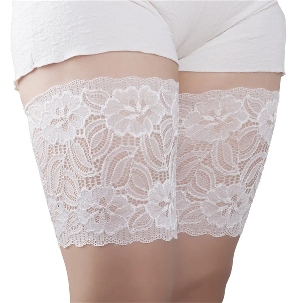 

White Lace Flower Thigh Protector Woman Cute Sexy Anti-Friction Silicone From Rubbing Between The Legs Thigh Bandages Gifts