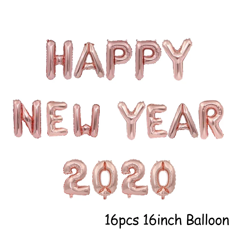 16pcs Balloons Фоторамка с новогодним декором воздушные шары из фольги новогодние Вечерние Декорации шариковые шары с цифрами - Цвет: 16pcs Balloons
