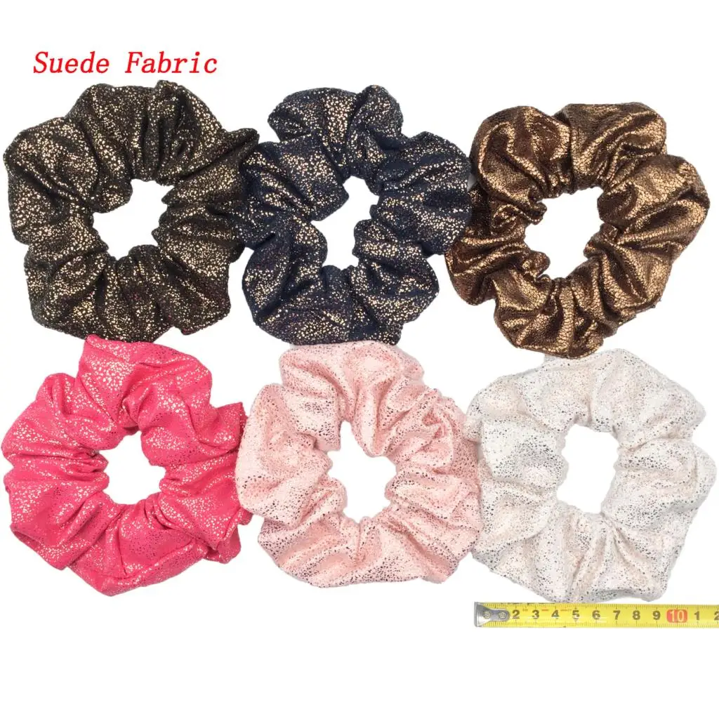PJ045-6PCS 6 шт/лот Бархатные эластичные резинки для волос, резинки для волос для девочек, не складываются, леопардовые женские большие мелкие блестки из шифона с цветочным рисунком - Цвет: PJ045-6PCS