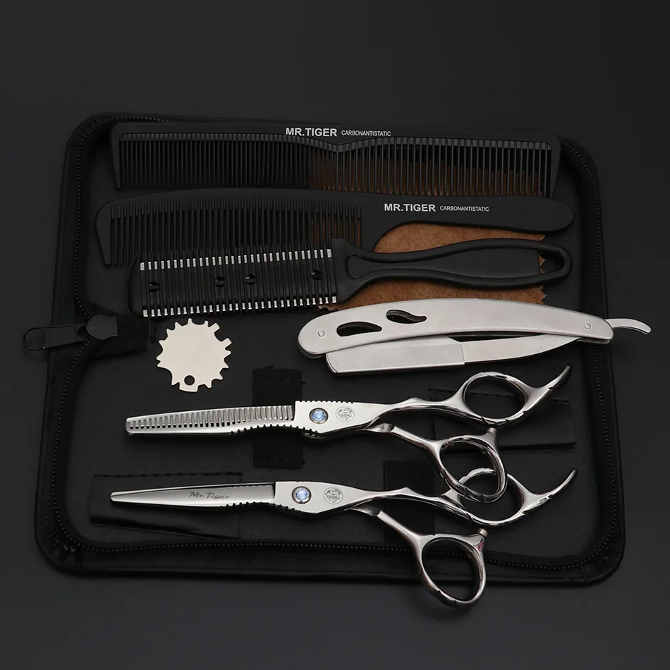 

Sharp Blade Hair Scissors Professional Barber Scissors Hairdressing Shears Salon Cutting Scissor With Razor Set Makas 5.5 6.0