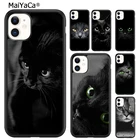 MaiYaCa зеленый глаз в черном Коте индивидуальный чехол для телефона iPhone SE 6s 7 8 plus X XR XS 11 12 13 pro max Samsung Galaxy S9 S10