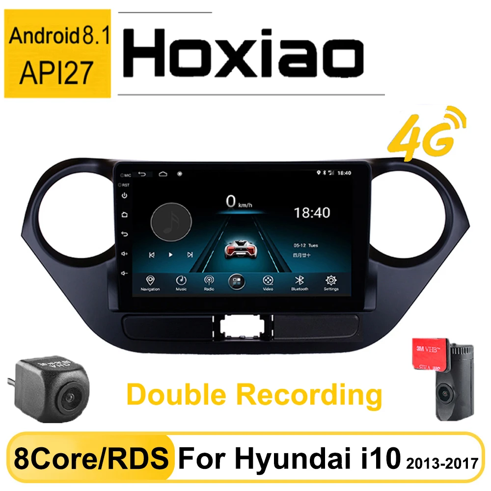 Android 8 1 RDS автомобильное радио 2 Din мультимедийный плеер для Hyundai Grand I10 2013 2014 2015 2016