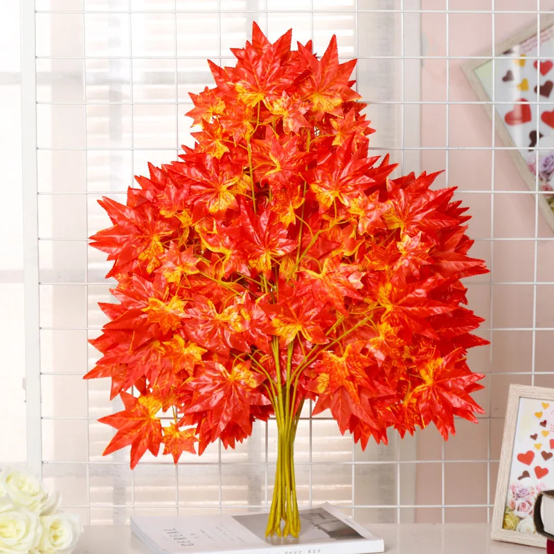 Искусственные кленовые ветви поддельные зеленые растения гингко лист ветки