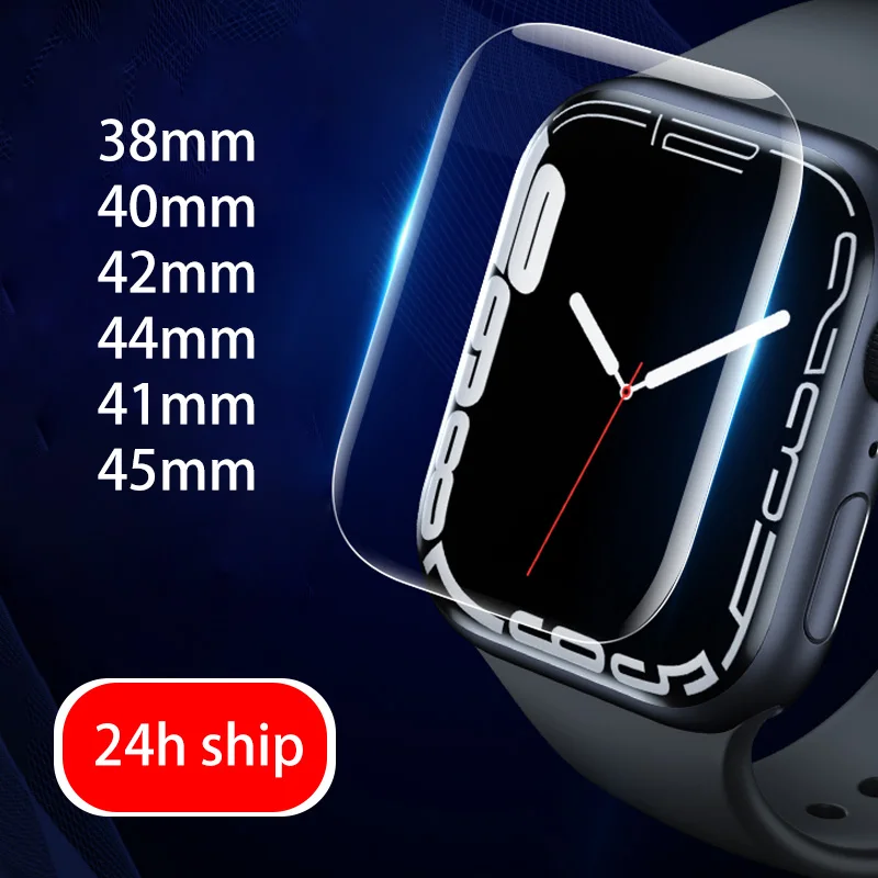 Защитная пленка HD для Apple Watch протектор экрана iWatch серии 3 4 5 SE 6 7 45 мм 41 44 40 42 38 (не