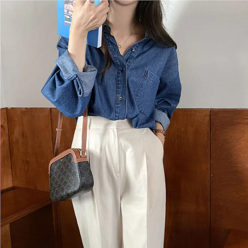 Женская джинсовая куртка Alien Kitty винтажная однобортная однотонная универсальная