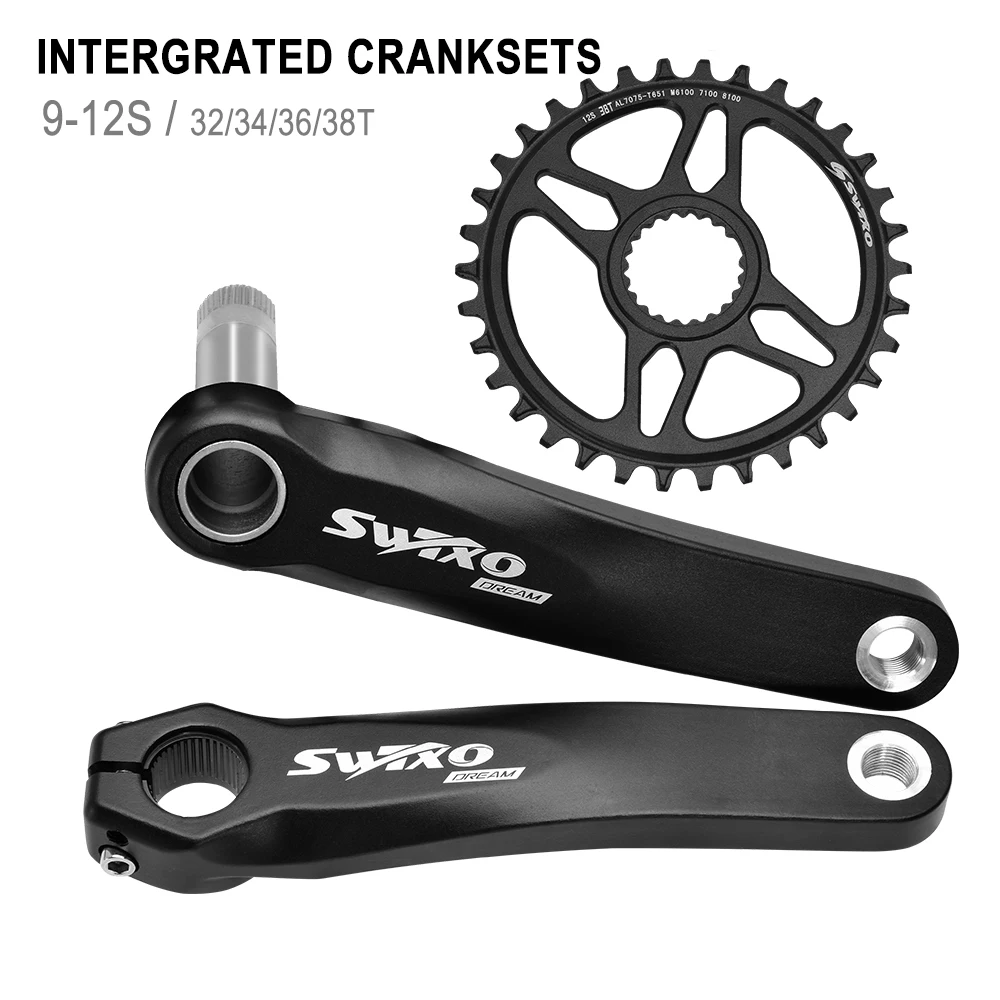 Горячая Распродажа сплав велосипедный Кривошип 170 мм GXP MTB дорожный горный велосипед кривошипы колеса 32 34 36 38T цепь с нижним кронштейном