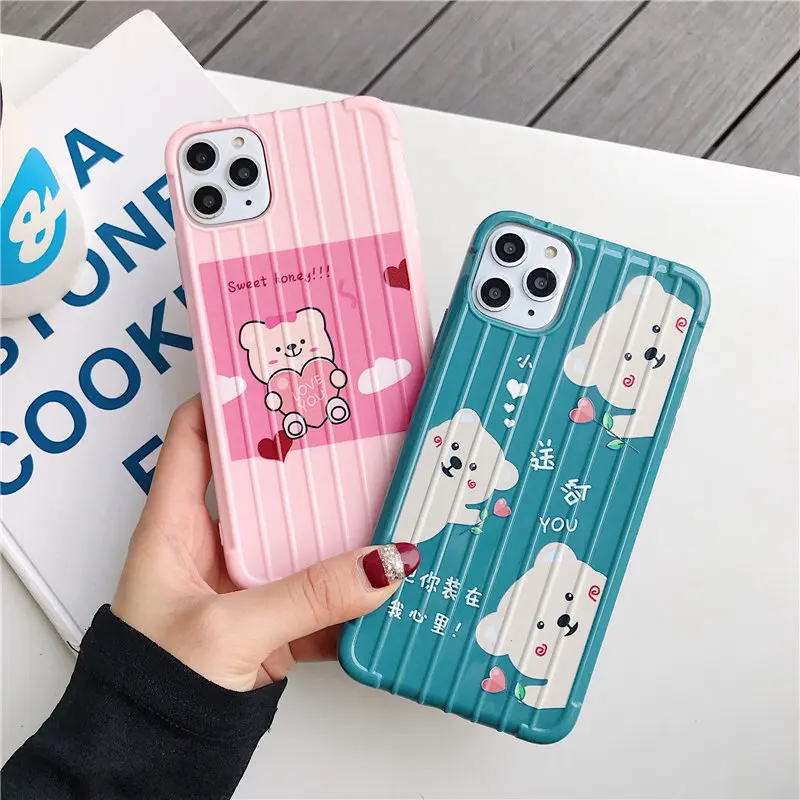 Чехол для мобильного телефона с милым мультяшным медвежонком iPhone 6 S 7 8 Plus X XR XS MAX 11