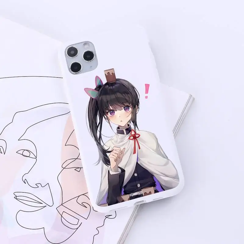 

Japan anime Kimetsu no Yaiba Phone Case Candy Color for iPhone 6 7 8 11 12 s mini pro X XS XR MAX Plus