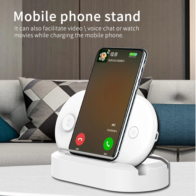 

15W QI Wireless Charger For Apple Airpods Pro Watch 5 4 3 2 1 Carregadores Sem Fio Dock Station For Iphone 8 Plus XS 11 Pro Max