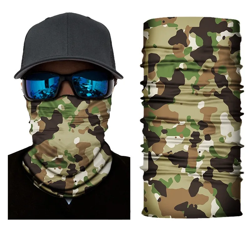 New High Elastic Camouflage Seamless Bandana Buffs Neck Gaiter Headband Men Women Scarf Cycling Fishing Headgear Face Shield | Спорт и