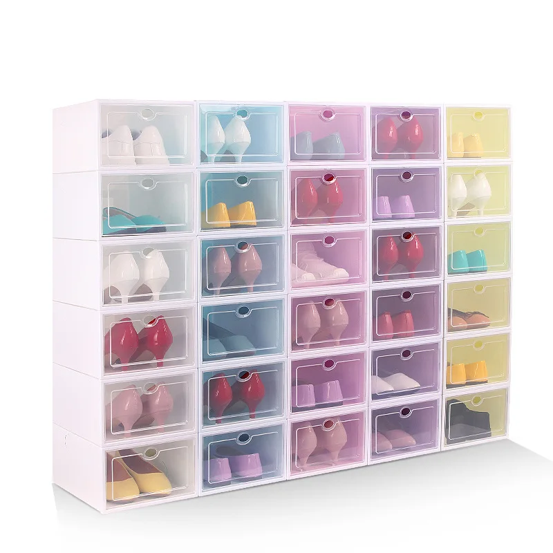 

Sneaker Storage Box Footwear Organizer Display High Transparent Thick PP Plastic Case Container Shoe Wall Closet Organizer