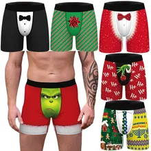 How the Grinch Stole Christmas Cosplay Underpants Boxer Shorts Man cotton Male Panties Breathable Mens Underwear Prop