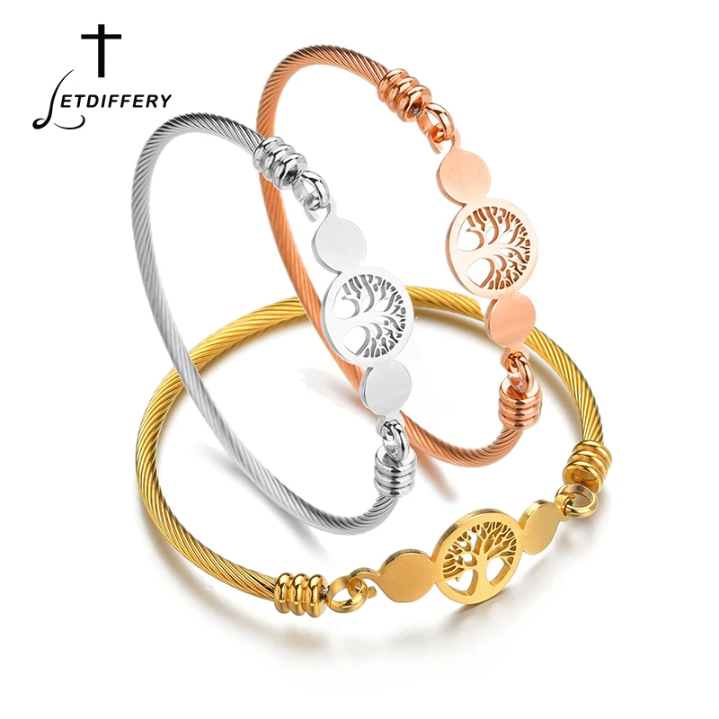 Браслет талисман из нержавеющей стали с изображением дерева жизни для