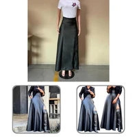 long skirt charming clubwear loose high slit faux leather long skirt for dating maxi skirts skirt