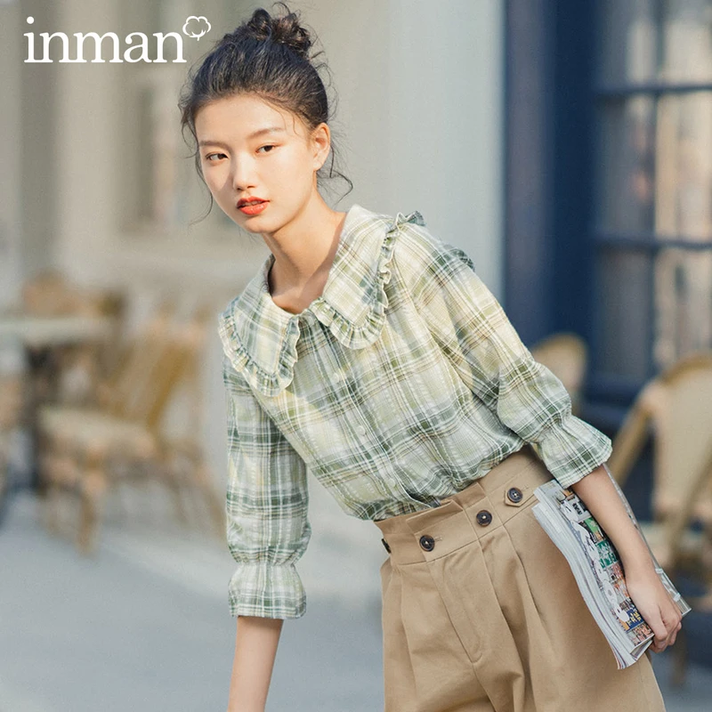 INMAN 2020 Весна новое поступление литературный ретро стиль кукла воротник Лепесток