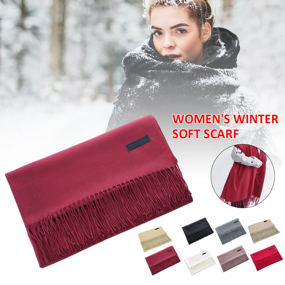 

Winter Scarf For Women Long Warm Comfortable Shawl Wraps With Fringed Edges Cashmere-Like Blanket Scarves Gifts For Women New