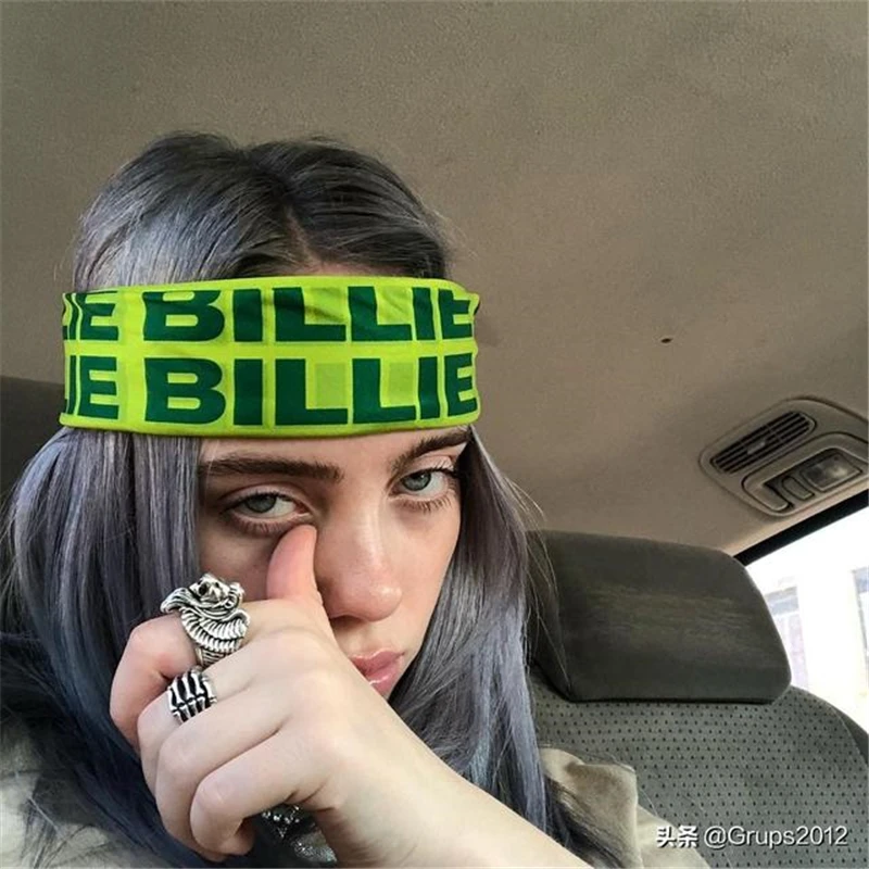 Billie Eilish бандана головные уборы повязки Зеленый квадратный шарф Косплей Реквизит унисекс Billie Eilish повязка для волос