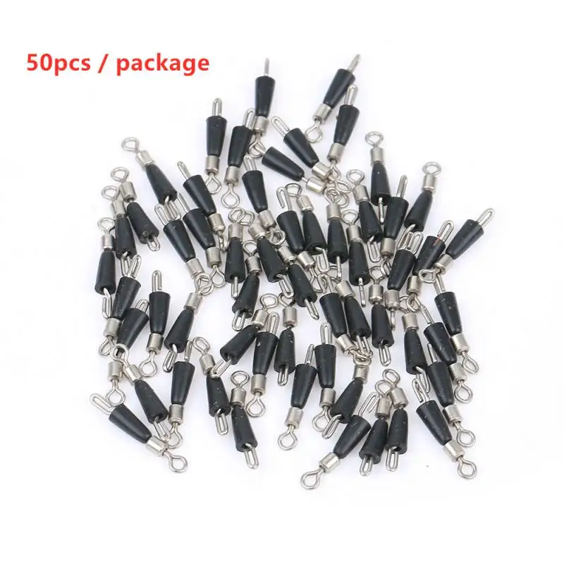 50pcs Fishing Line Connector Swivel Fishing Pin Ring Connector Line Stopper Swivels Large Size Fishing Accessories Tools