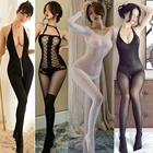 Сексуальное нижнее белье, Порно боди Тедди, сексуальное нижнее белье с открытой промежностью, интимные латексные эластичные эротические костюмы, колготки, боди, чулки