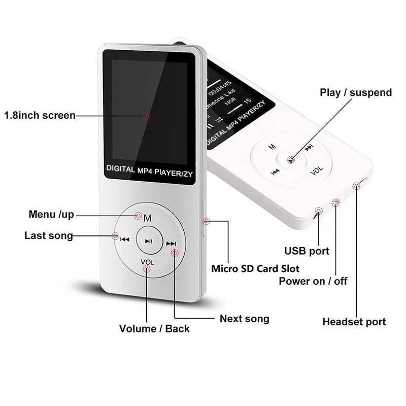 

Portable MP3 MP4 Player with AMV movie function 1.8 Inch Fashion Student LCD Screen Music Player FM stereo Radio Support USB2.0