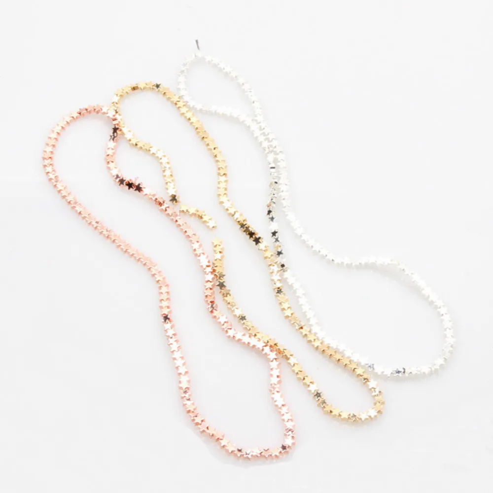 Бусины россыпью с гематита пентаграммой и звездами 4 мм для изготовления