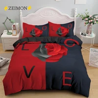 zeimon love heart duvet cover luxury bedding set single full quilt covers 23pcs bedclothes euro size for bedroom decoration