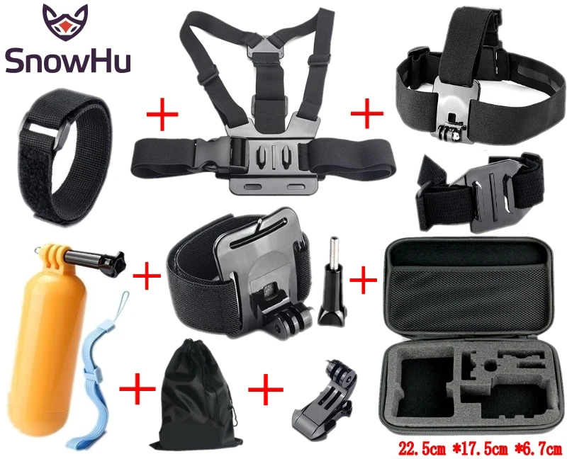 

SnowHu for Gopro Accessories set Head chest strap for Go pro Hero 9 8 7 6 5 for yi 4k for sjcam sj4000 action camera GS06