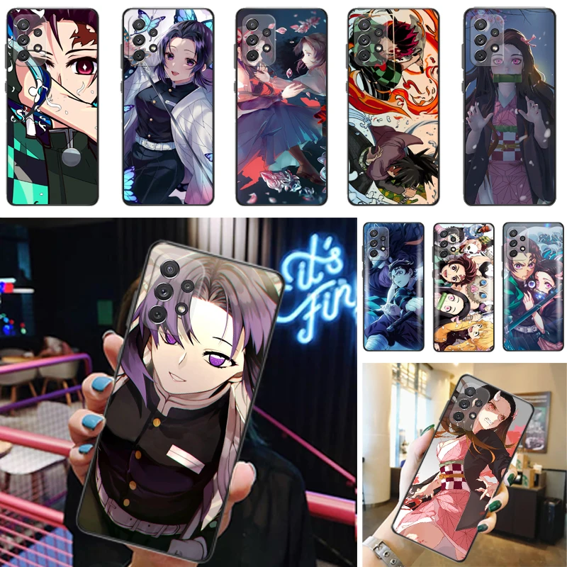 

Demon Slayer Kamado Nezuko Agatsuma Zenitsu Kamado Tanjirou Kimetsu No Yaiba Phone Case For Samsung Galaxy A52 A72 4G 5G Cases