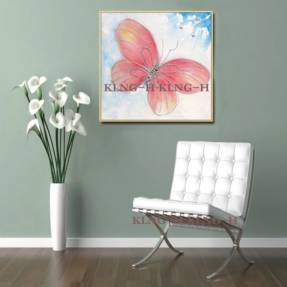 

Gran venta de pintura al leo de alta calidad sobre lienzo pinturas de mariposas moradas arte de pared decoracin del hogar para