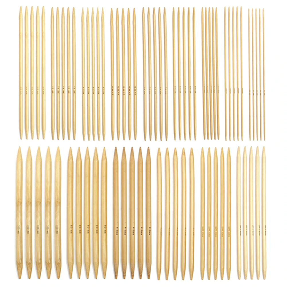 75 шт. бамбуковые двойные заостренные спицы прочные для носков свитеров шарфов TUE88