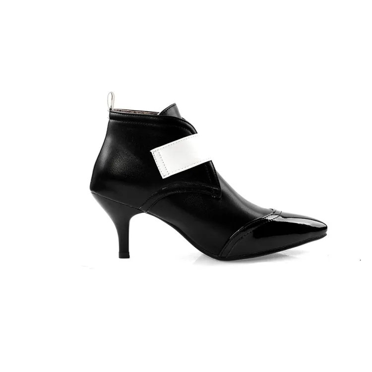 Модная женская обувь женские ботильоны с острым носком на высоком тонком каблуке