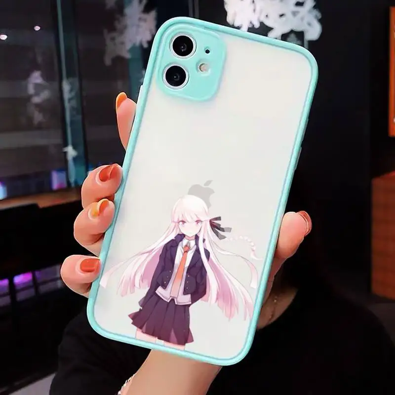 

Danganronpa Phone Case For iPhone 12 11 Mini Pro XR XS Max 7 8 Plus X Matte transparent blue Back Cover