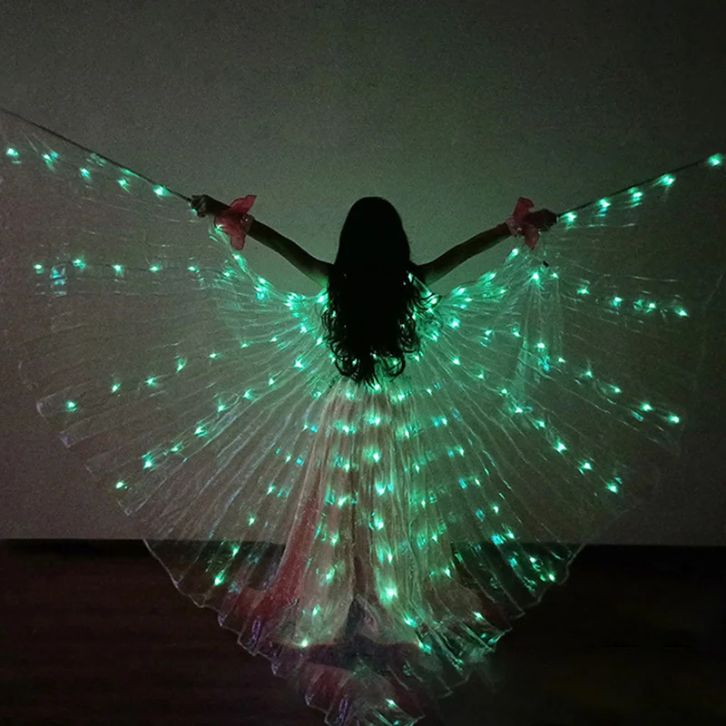

LED Party Butterfly Wings Dance Wings Butterfly Glow Dance Prop Halloween Color Fluorescent Show Christmas Belly Dance Wings