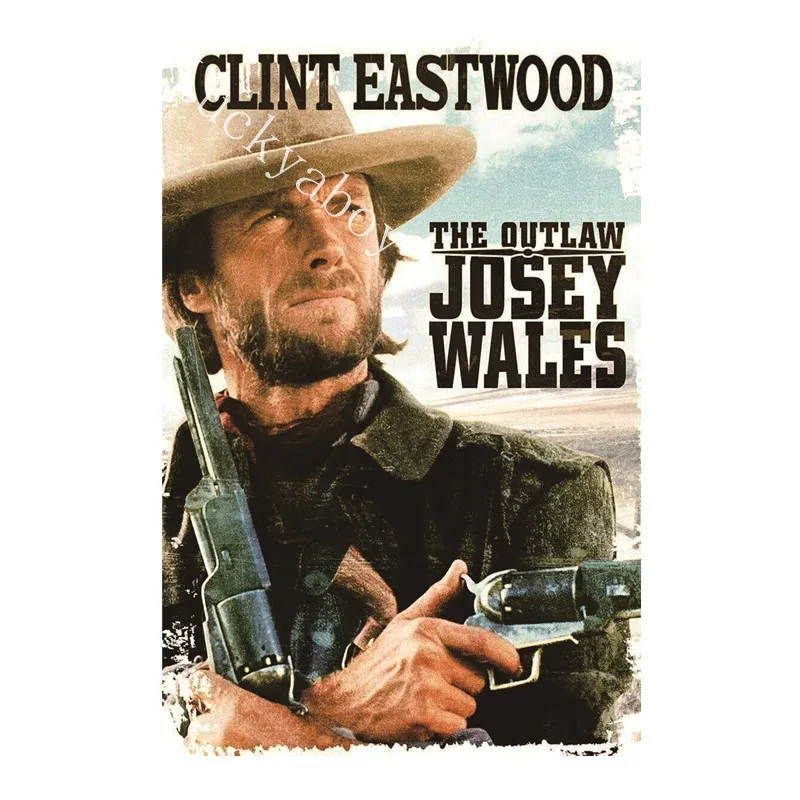 

[Luckyaboy] Clint Western Movie Poster Good Bad Ugly Dirty Harry Vintage Metal Tin Sign Retro Pub Home Cafe Decor Plate AL013