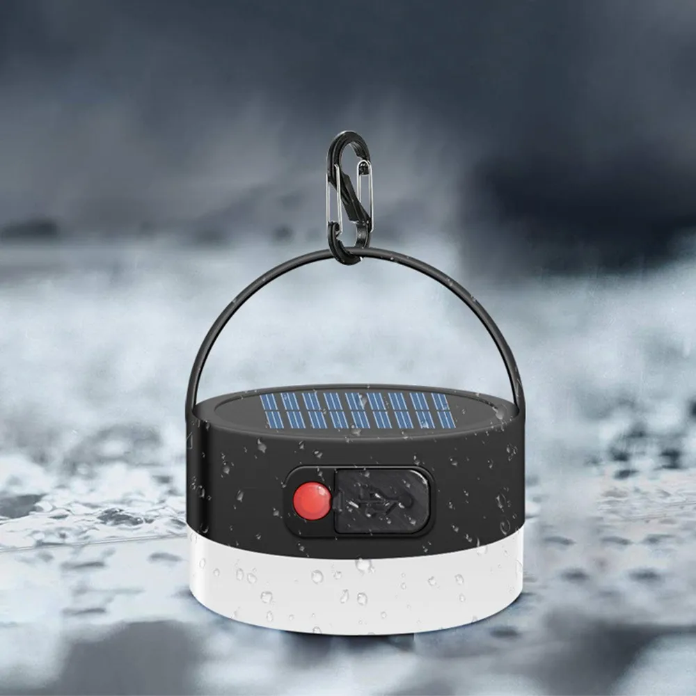 Солнечный фонарь для кемпинга, зарядка через usb, светодиодный фонарик, подвесной крючок, Солнечная палатка, осветительное оборудование для кемпинга на открытом воздухе