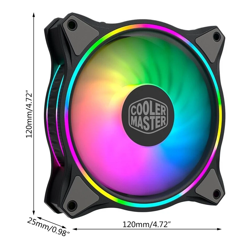 

MF120 HALO Dual Ring Addressable RGB Fan for PC Computer Case Liquid Radiator Cooler Master MasterFan