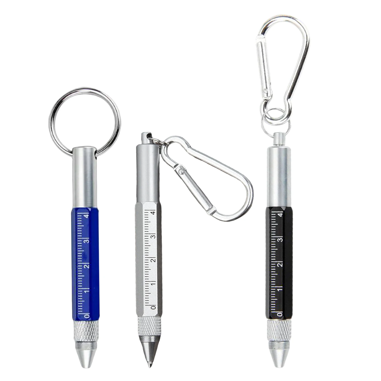 

Metal Ballpoint Pen Small 6 in 1 Key Chain Pen,Stylus Pen, Ruler,Screwdriver