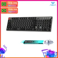 aula f2090 wireless mechanical keyboard ultra thin 104 keys support bluetooth 5 0type c for android windows desktop laptop pc