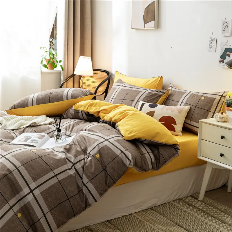 

Hot Sale Prague-Coffee Bedding Cotton Printed Pillowcase Quilt Cover Bed Sheet Queen Size Bed King Size Bed Four-Piece Set