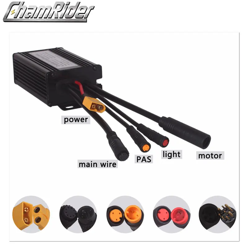 Водонепроницаемый разъем 36V 250W 48V 350W 14A 6 Mosfet Электрический велосипед бесщеточный контроллер синусоидальный сигнал KT серии Поддержка светодиодный ЖК-дисплей