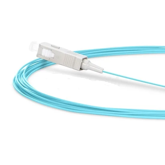 1m SC UPC Pigtail 50/125 OM3 Multimode Fiber Optic Pigtail 0.9mm PVC Jacket FTTH pigtail