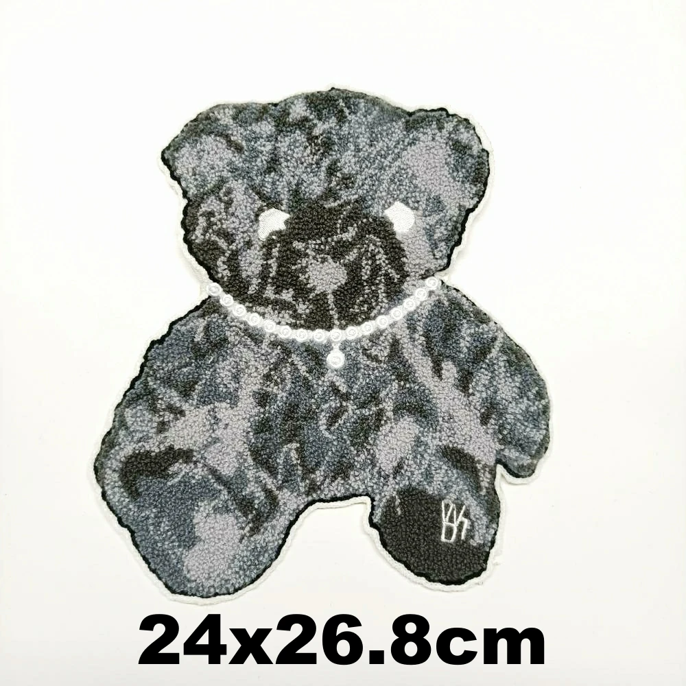 

Design large embroidery big bear cartoon patches for clothing HE-3417