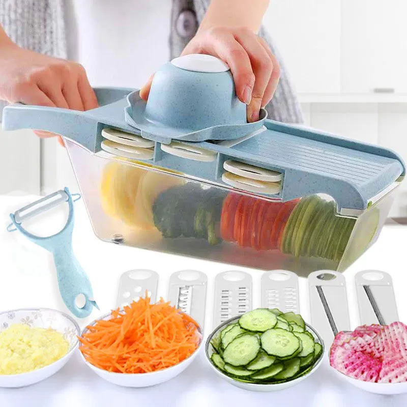Ручная защита многофункциональная зеркальная овощерезка для салата редиса