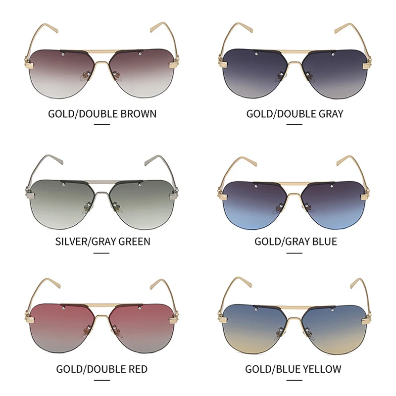 

OIMG Fashion Big Frame Sunglasses Lady Luxury Designer Metal Frame Sunglasses Trend Lady 2021 New Street Photography Glasses