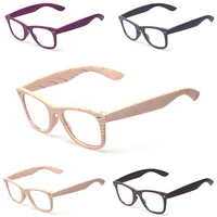 reading glasses spring hinge vintage wooden look pattern design men women readers eyeglasses