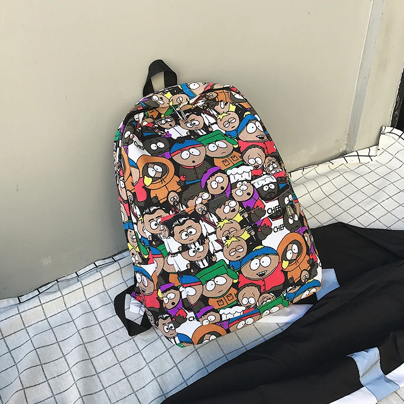 

2019 new JIULIN cartoon trend cute Korean canvas computer backpack