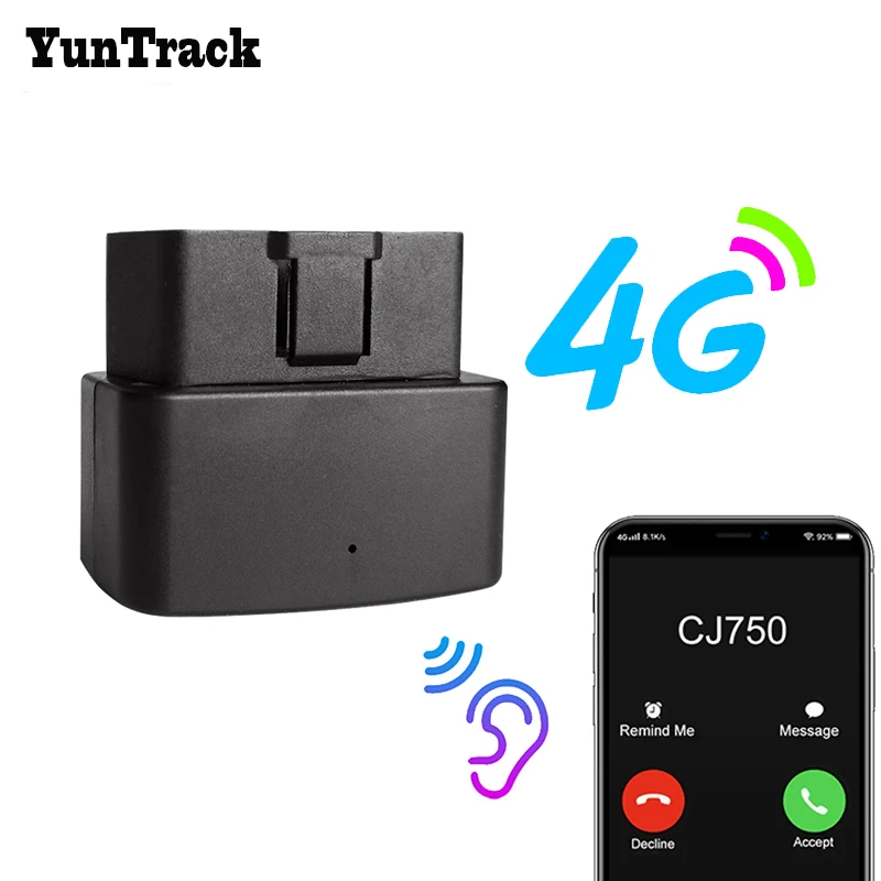 

2G 4G Mini OBD Voice Monitor GPS Tracker Car ACC Status Shock Move Alarm SMS Call Tracking Geofence Locator Free APP IOS Andriod